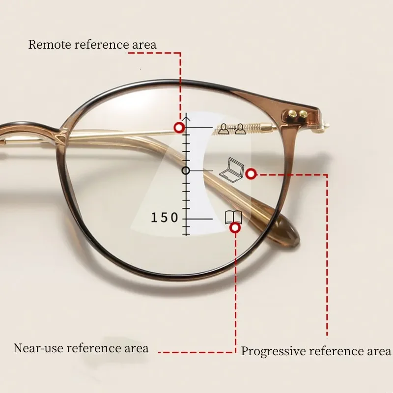 Ultralight Progressive Reading Glasses Unisex Multifocal Eyeglasses Anti-Blue Light Near Far Presbyopia Glasses Diopter To +4.0 2
