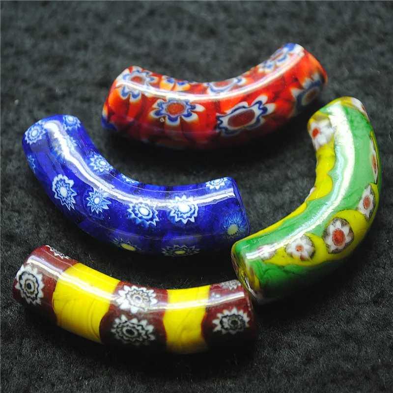 

Цветные бусины с глазурью, итальянский стеклянный изгиб, размер 40x12 мм, женские ожерелья, аксессуары, Бесплатная доставка