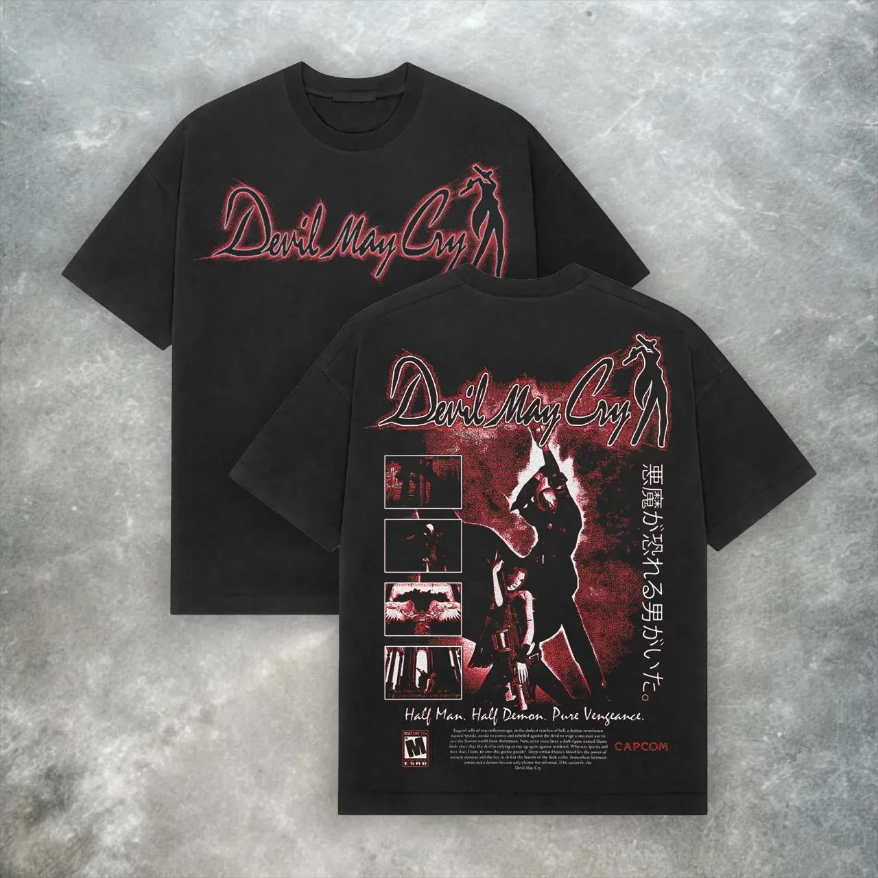 Vintage Devil May Cry T Y2K Retro Spiel T-shirt Reine Baumwolle Männer Frauen Kurzarm Hohe Qualität Männlich Weiblich Kleidung Streetwear