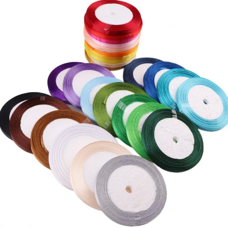 Satin Ribbon for Gift Wrapping and DIY Crafts - 22 Meters, 6mm (Christmas, Halloween, Wedding, Birthday)