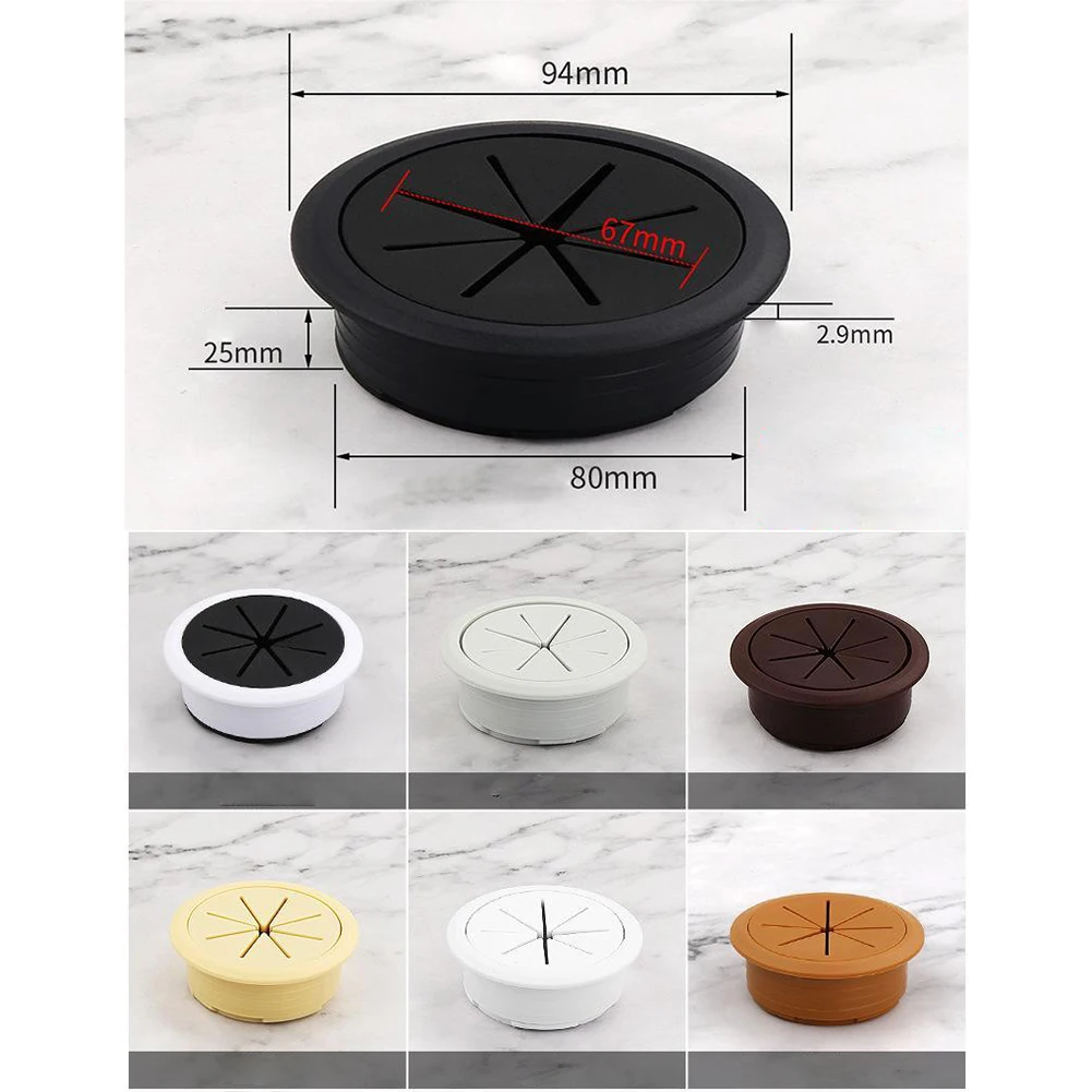 Flexible Cable Cord Grommet 80mm Black White Rubber Grommets Gasket In Desk Table Furniture For Hole Cover Wire Pass Organizer