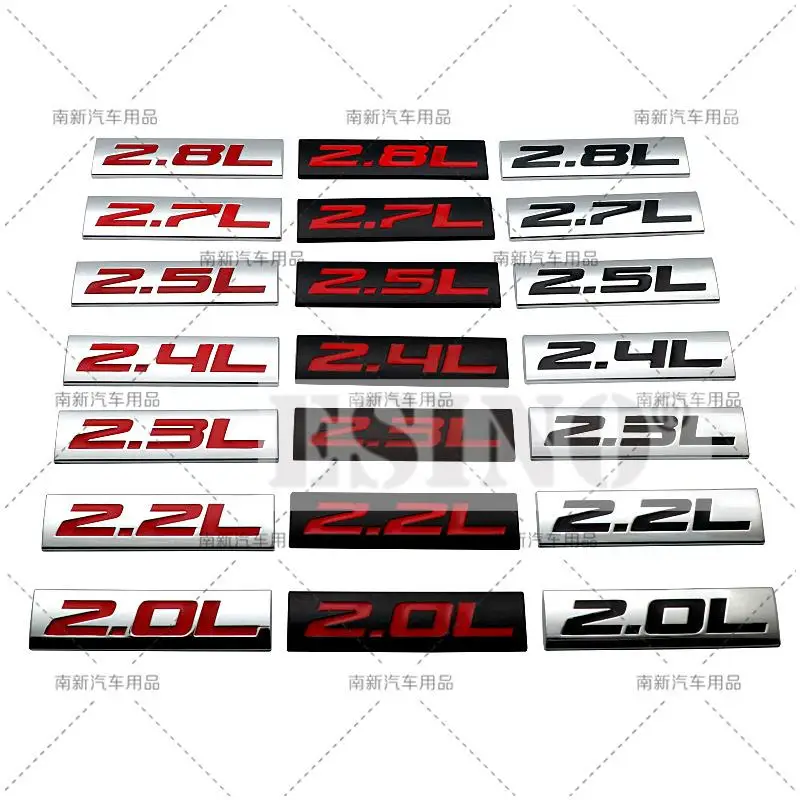 

Car Styling 3D Metal Chrome Zinc Alloy Adhensive Emblem 2.0L 2.2L 2.3L 2.4L 2.5L 2.7L 2.8L Body Trunk Fender Badge Accessory