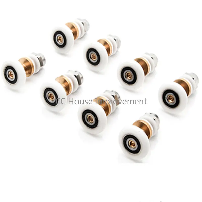 8 PCS 20/23/25/27mm Diameter Shower Glass Sliding Door Hanging Wheel Roller Bathroom Sliding Cabinet Eccentric Pulleys