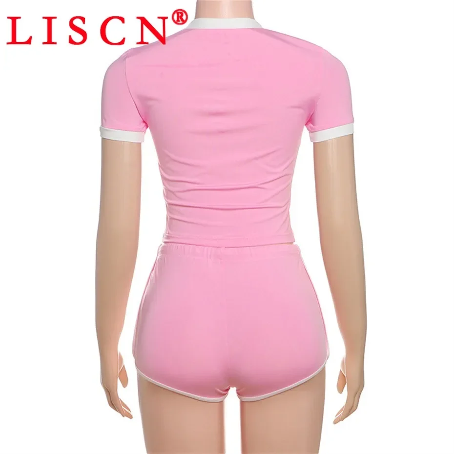 10sets Wholesale Items for Business Two Piece Set Outdoor Sportsuit Women Clothes Summer 2025 Short Sleeve Outfits Casual K14879 4