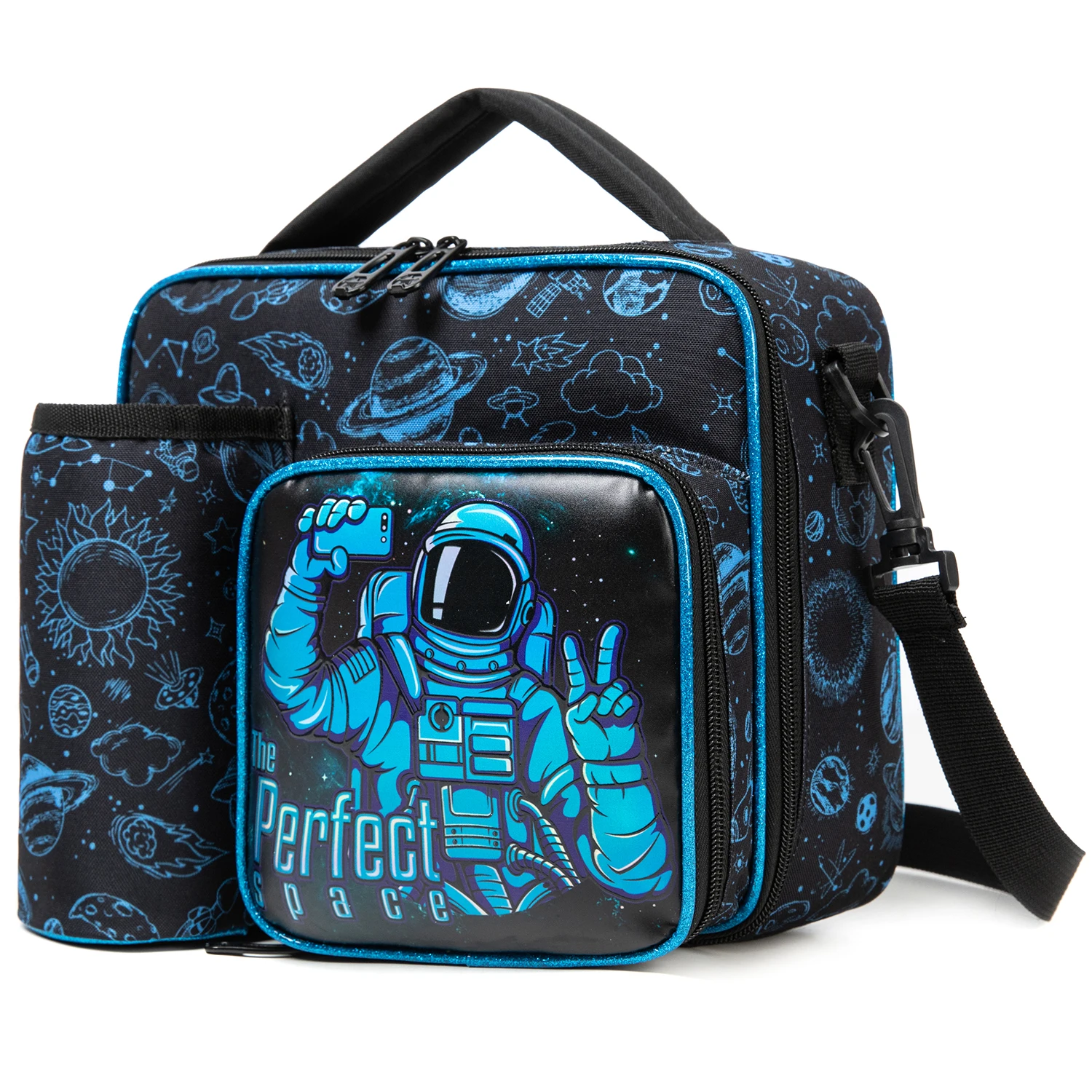 Kids Lunch Bag for Boys with Water Bottle Holder School Insulated Lunch Bags for kids with Multiple Zippered Pocket