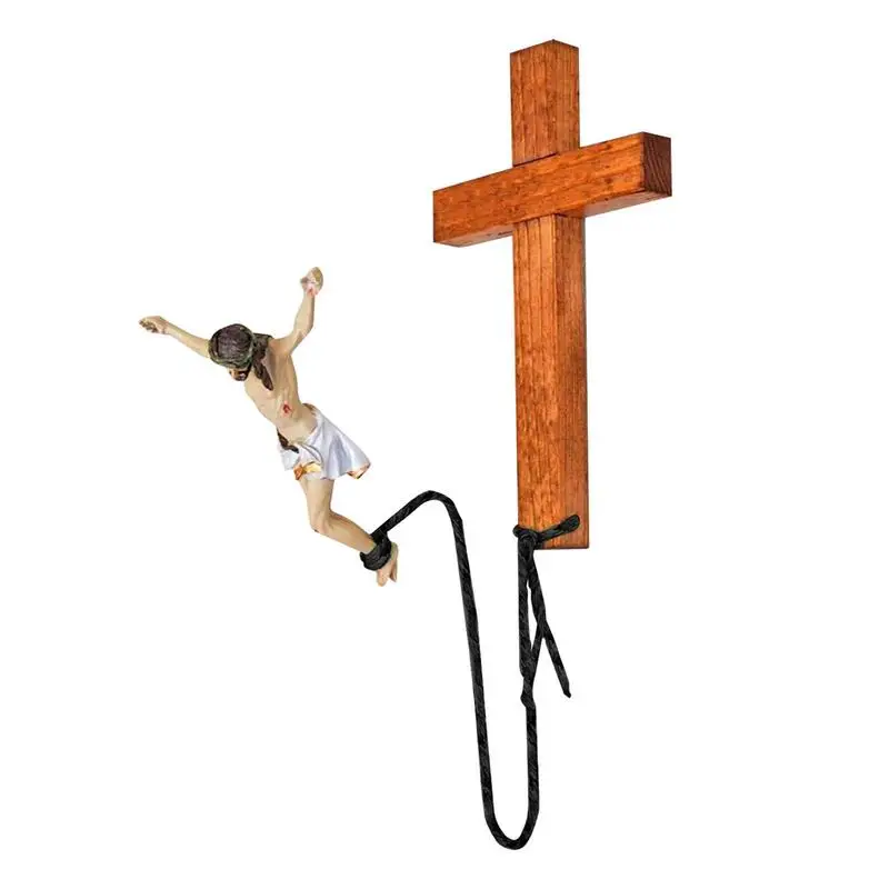 

Фигурка Иисуса Христа в виде пружинного перепрыжка, деревянное Религиозное искусство, поделки из смолы для домашнего декора, Прямая поставка