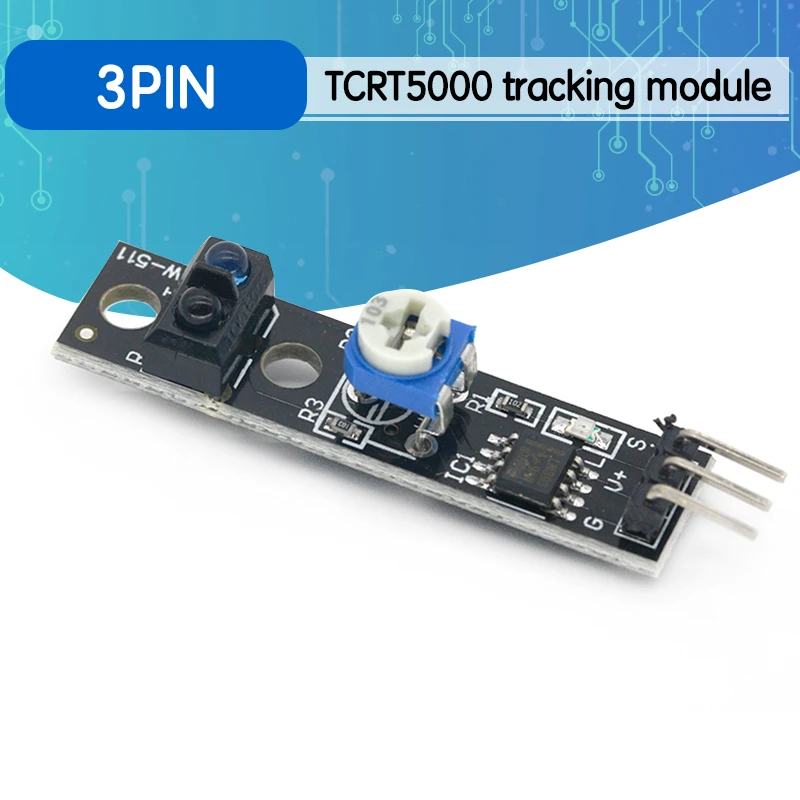 TCRT5000 Infrared Reflection Sensor Line Track Module Digital Switch Output LM393 Comparator 3.3V With Potentiometer Adjustable |