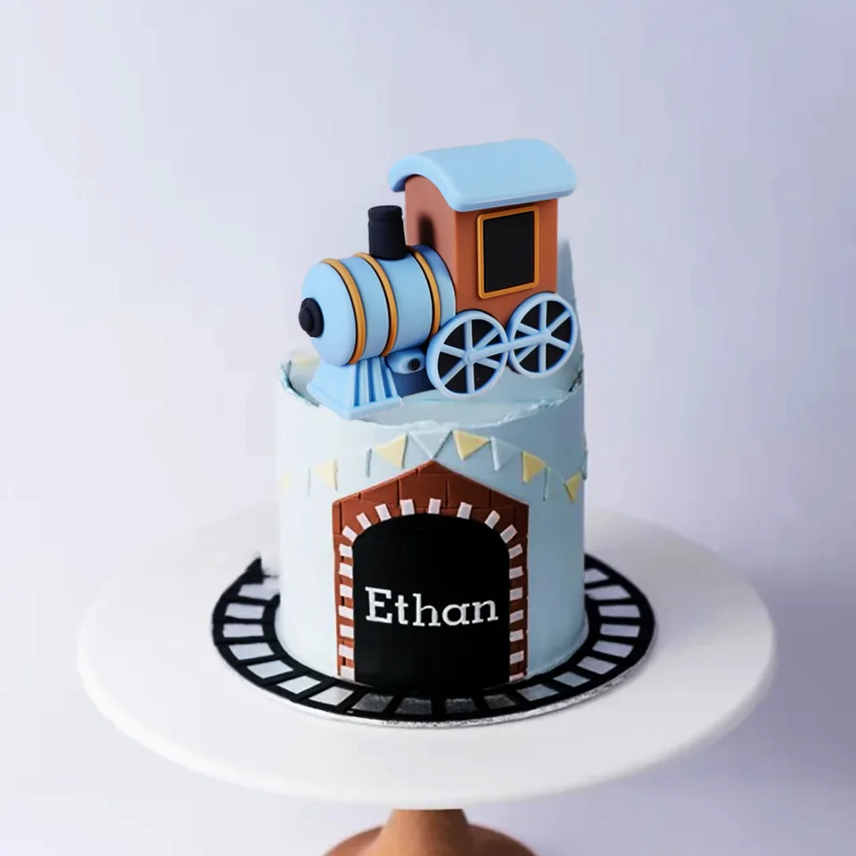 Blue Train Cake Topper Locomotive Cake Decoration Soft Rubber Red Blue Gray  Macaron Small Train for Kids Happy Birthday Supplies - AliExpress, image size:960x960