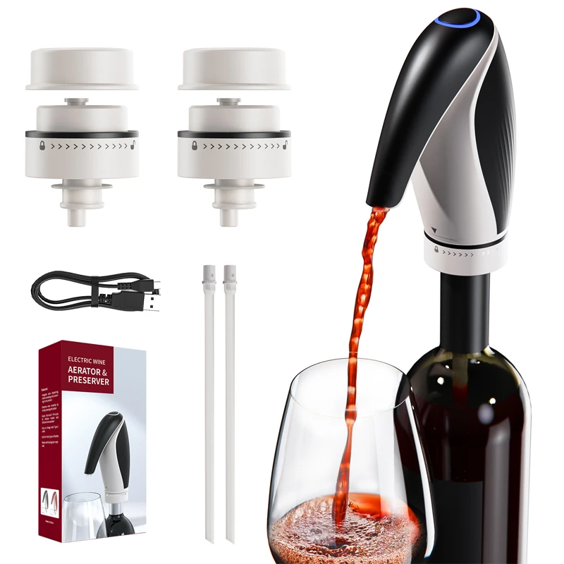 Electric Wine Aerator, Rechargeable Wine Dispenser Pump, Instant Wine