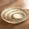5pcs/set Handmade Weaving Bamboo Sieve Raft Round Storage Trays Basket DIY Home Decor Fruit Bread Basket Kitchen Storage 1