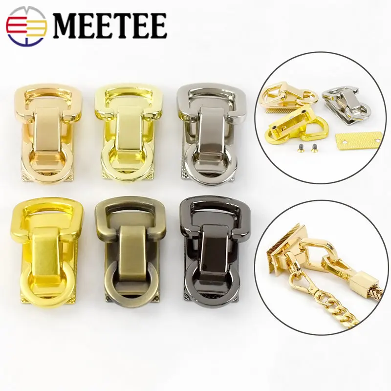 2/5Pcs Meetee Metal Belt Clips Buckle Double Holes Sheath Spring Clip Hooks  for Pockets Wallet Band Loop Clasp Accessories