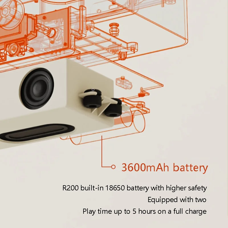 Syitren All-in-One CD Player Two-way Bluetooth Stereo HIFI Fever Retro Audio Player Rechargeable Built-in Speaker