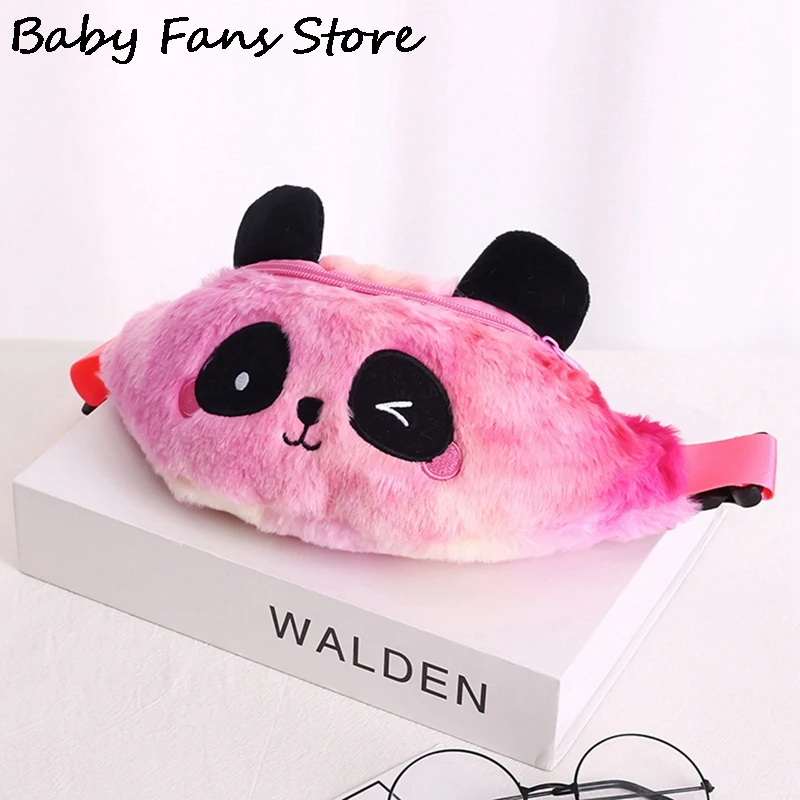 Lovely Panda Wallet Kids Girls Chest Bags Children's Fanny Pack Girls Waist Purse Gradient Color Plush Bags Cartoon Coin Purses