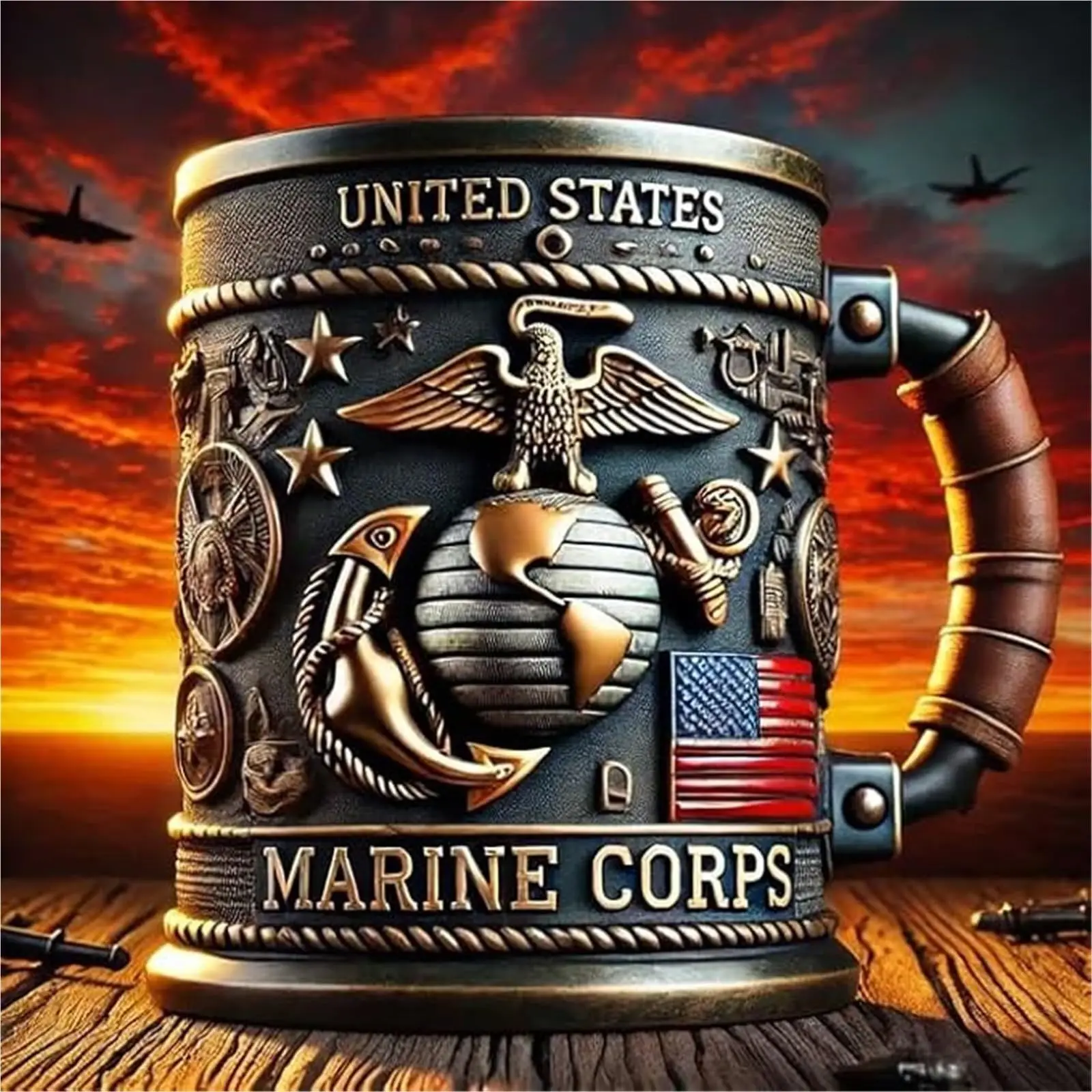 Military Mug Army Themed Mug 15 Oz Personalized Funny Coffee Cup Handmade Coffee Father Day Gift Veterans