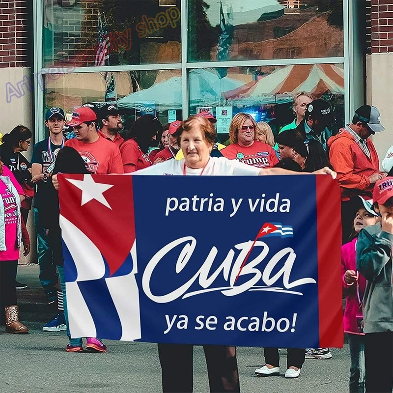 Patria Y Vida Viva Куба, свободный флаг, 3x5 футов, внешний декор, фотообои, принадлежности, флаги для дома, улицы и помещений