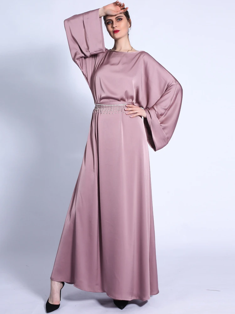 

Caftan Kaftan Tassels Diamond Belt Dresses Eid Muslim Ramadan Abayas Women Loose Dress Abaya Party Vestidos Elegant Loose
