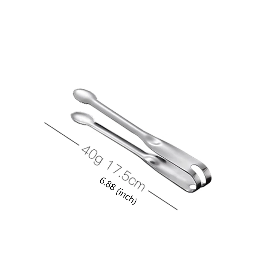 Food tongs 1Pc 304 Stainless Steel Ice Cube Clips Round Head Sugar Food BBQ Pastry Tongs Kitchen Cooking Serving Clamp Bar Barware