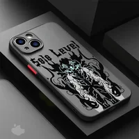 Anime S-Solo Nivelazioni Cassa Del Telefono Per iPhone 16 15 14 13 12 11 Mini Pro Max X XR XSMax 7 8 Plus Opaco Trasparente Della Copertura Posteriore 7