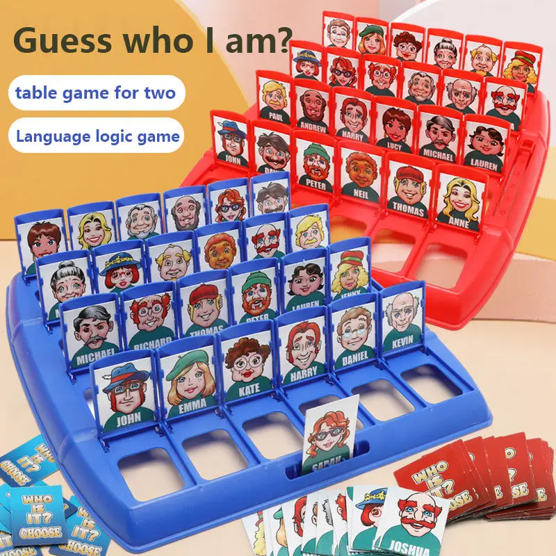 Board Game Facial Expression Game Toys Toddlers Activity Toys Guess Who I Am Board Game Toy Logical Reasoning Children's Parent-child Friend Interaction Game Puzzle Toys for Boy Girl Gifts