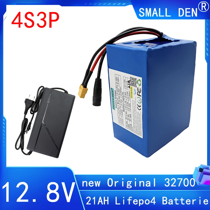

new 12.8 V 21Ah 32700 Lifepo4 battery pack, 4S3P 40A, etc. Port charge and discharge balance BMS 12V electric boat 5A charger