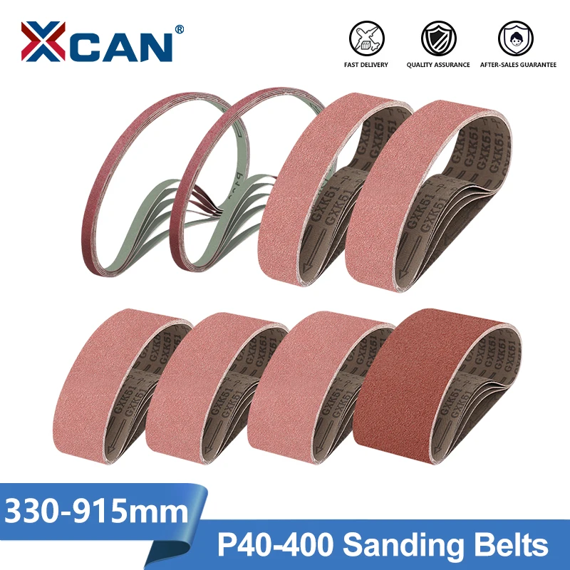 XCANSandingBeltsGrit5pcs40400AbrasiveBeltforWoodSoftMetal