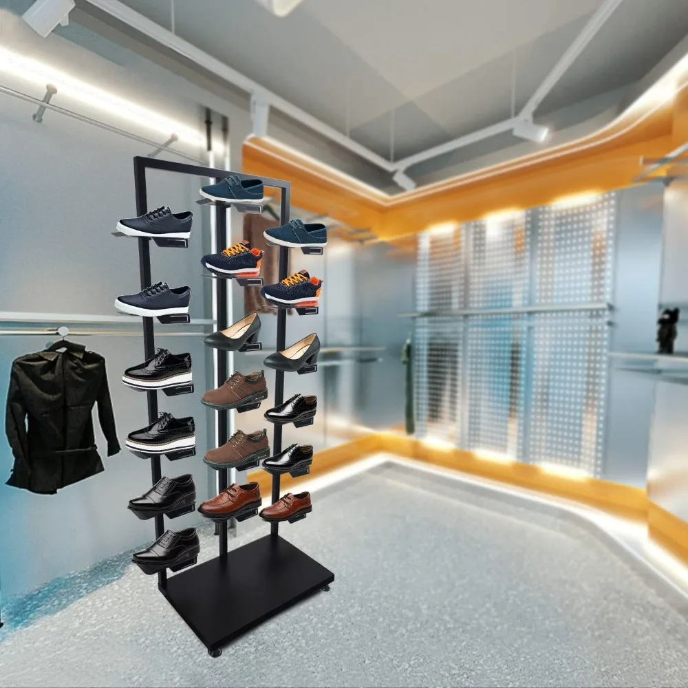 Retail Metal Sneaker Display Rack for Commercial Clothing Store Shoe Organizer