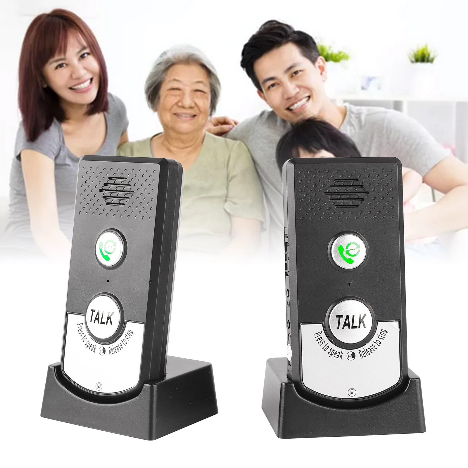 Wireless Intercom Doorbell Two Way Voice Intercom System for Home Elederly Hospital Patient Nurse Wireless Home System