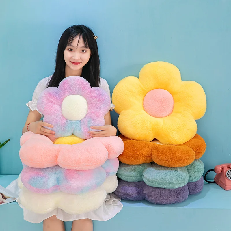 리틀 데이지 등받이 쿠션 꽃 쿠션, 플러시 베개 시트 쿠션, 토끼 푹신한 낮잠 베개