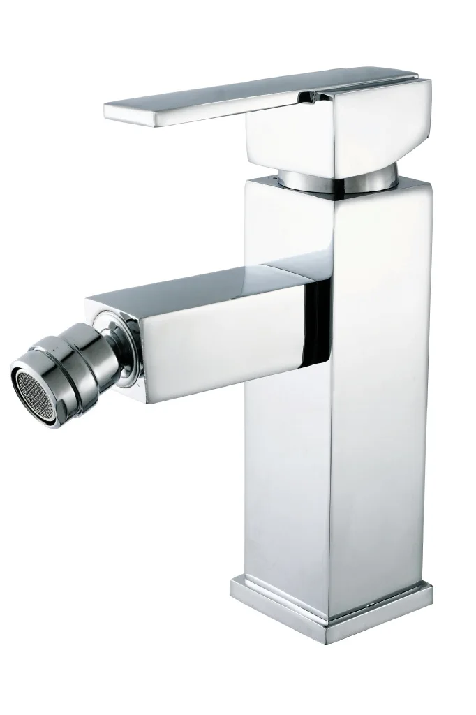 Bidet Faucet Brass Single Lever Chrome Hot and Cold Bathroom Bidet Faucet Square