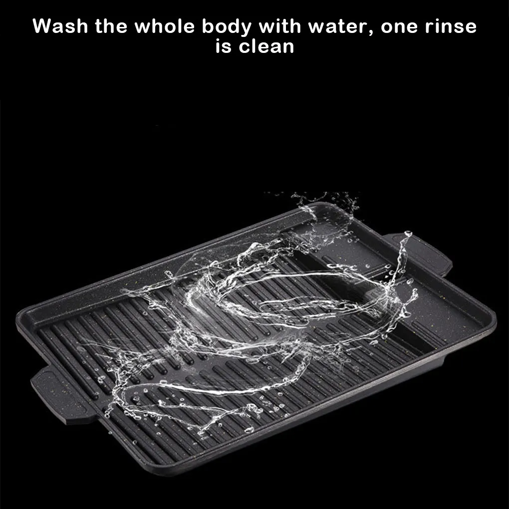 

Антискользящая сковорода для барбекю и гриля с отверстием для слива масла для кемпинга, антипригарная кухонная стойка с высокой термостойкостью