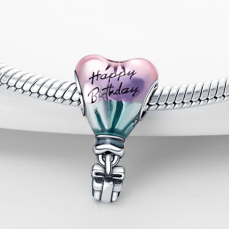 Charm bead jewelry 925 Sterling Silver Fashion Hot Air Balloon Turtle Color Changing Glow Charm Bead Fit Pandora Original Bracelet DIY Gift