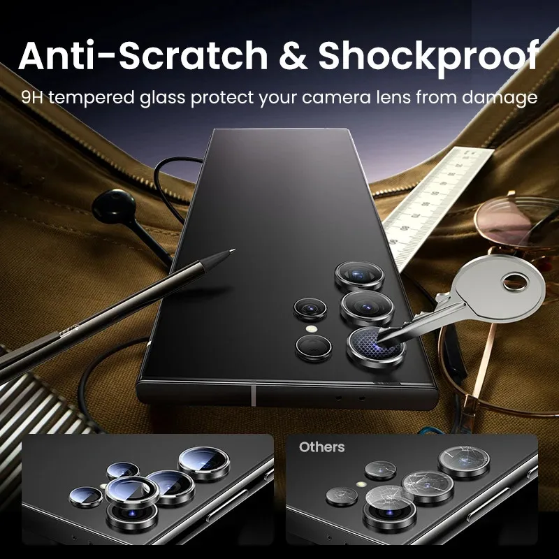 Premium Metal Camera Lens Protector Glass with Ring