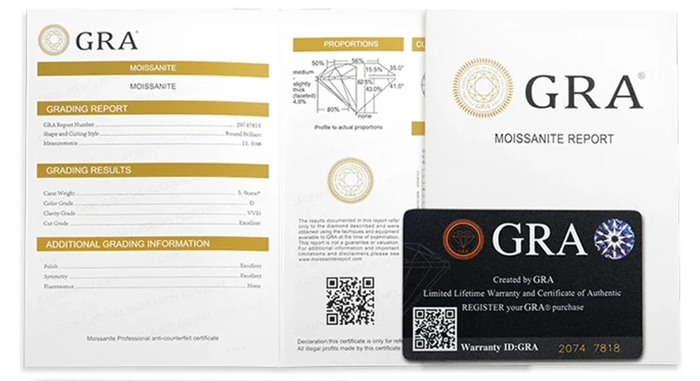 [Rabatt] Mit GRA D VVS1 Zertifikat Moissanit-Ring 18K Weißgold Plattiert S925 Sterling Silber Diamant-Eheringe für Frauen – Detail 2