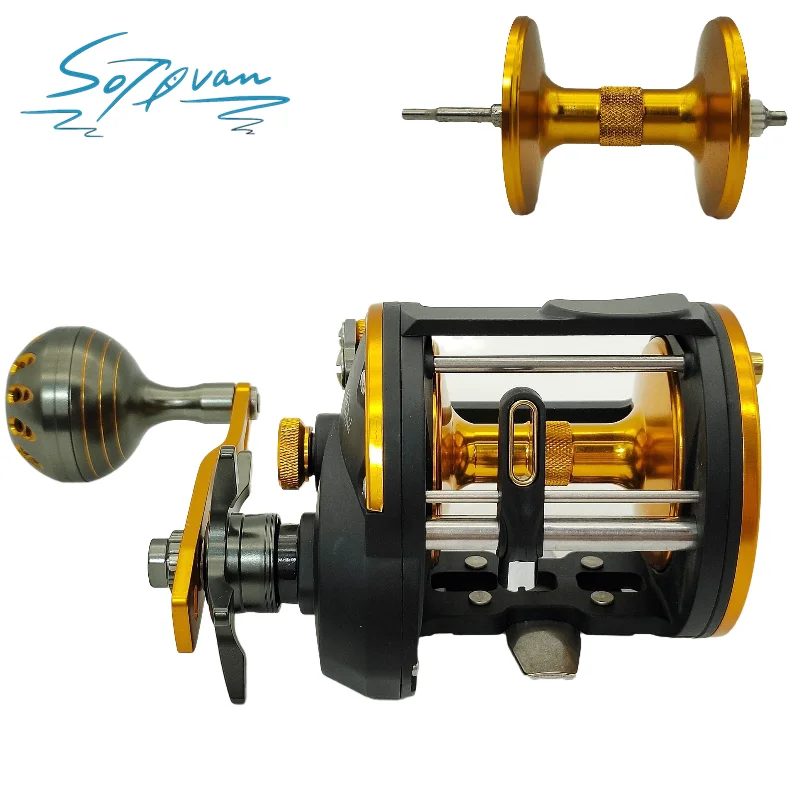 SOLIVAN Trolling Fishing With Built in Line Counter Reel 6+1BB Left