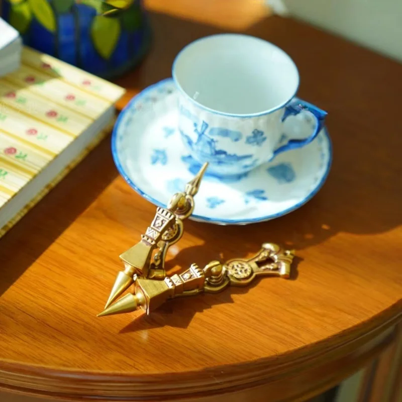 Small light cone full brass handle gilt distressed furniture handle drawer cabinet door modification 8