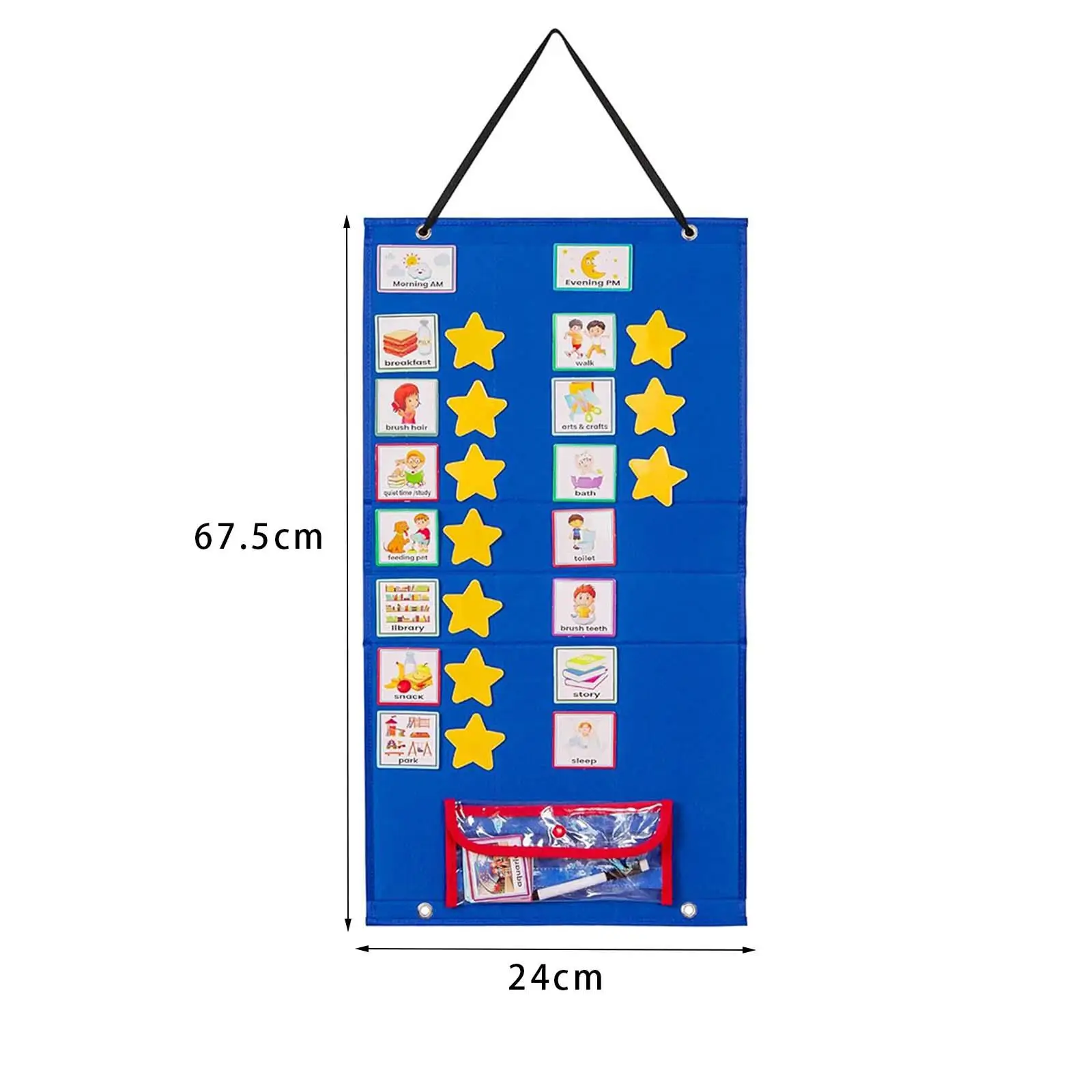Kids Visual Schedule with 72 Activity & 10 Blank Cards for Home Homeschool