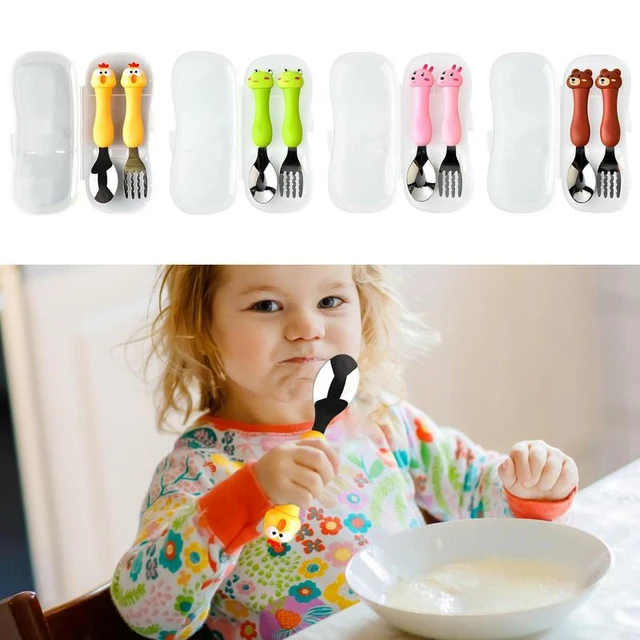 Stainless Steel Kids Travel Cutlery Portable Tableware Spoon And