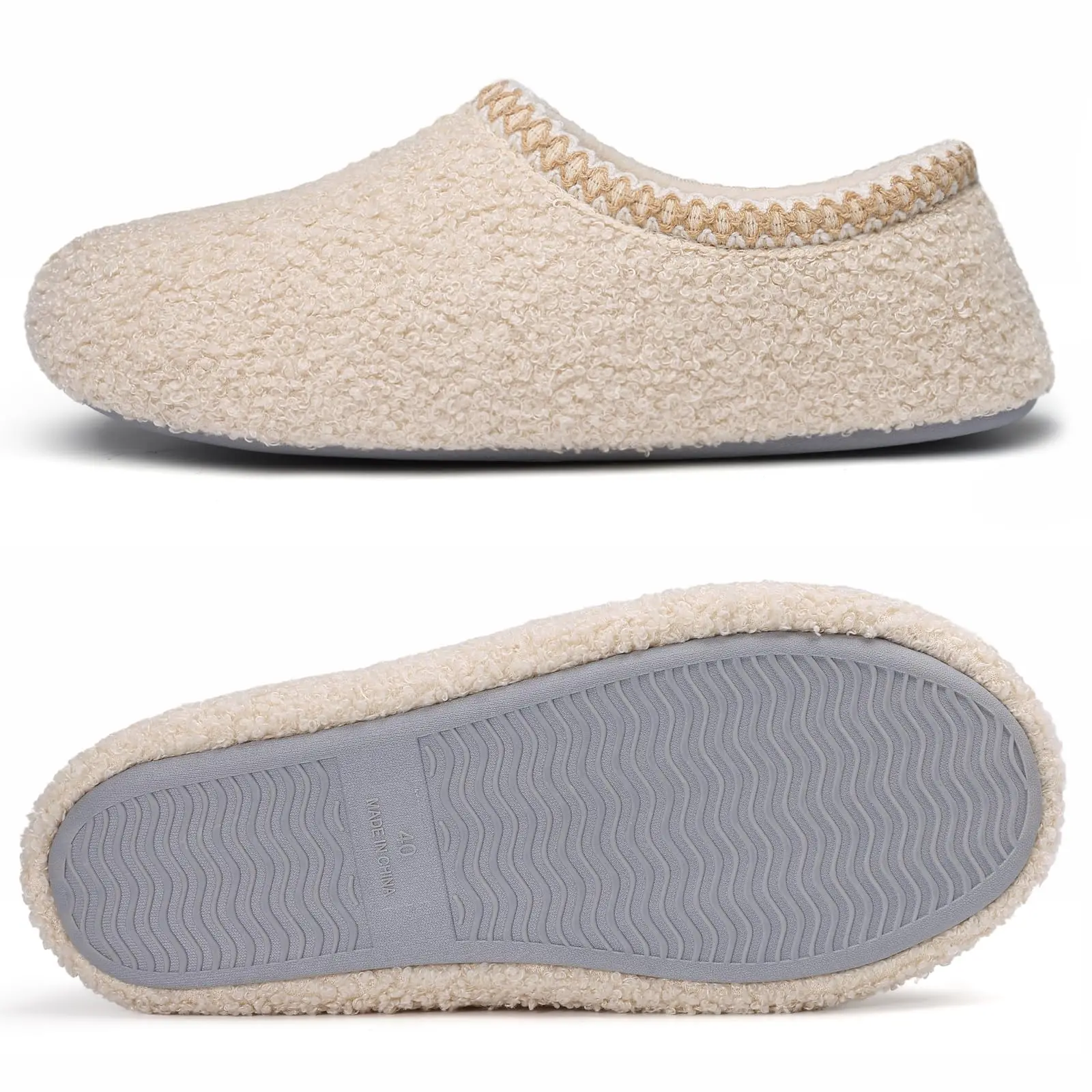 Women Slippers Fur Indoor Flat Slippers Winter Fuzzy Slippers For Ladies