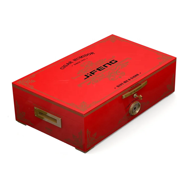 

JF-H3 red color JIFENG cedar wooden cigar humidor for 300pcs cigars