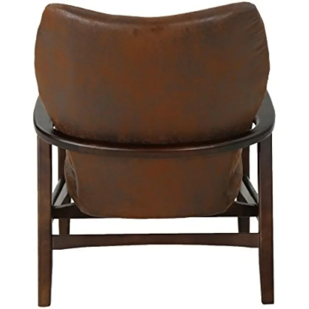 Christopher Knight Home Haddie Mid Century Modern Fabric Club Chair, Brown and Dark Espresso, 31.25D x 26.25W x 32.75H Inch 4