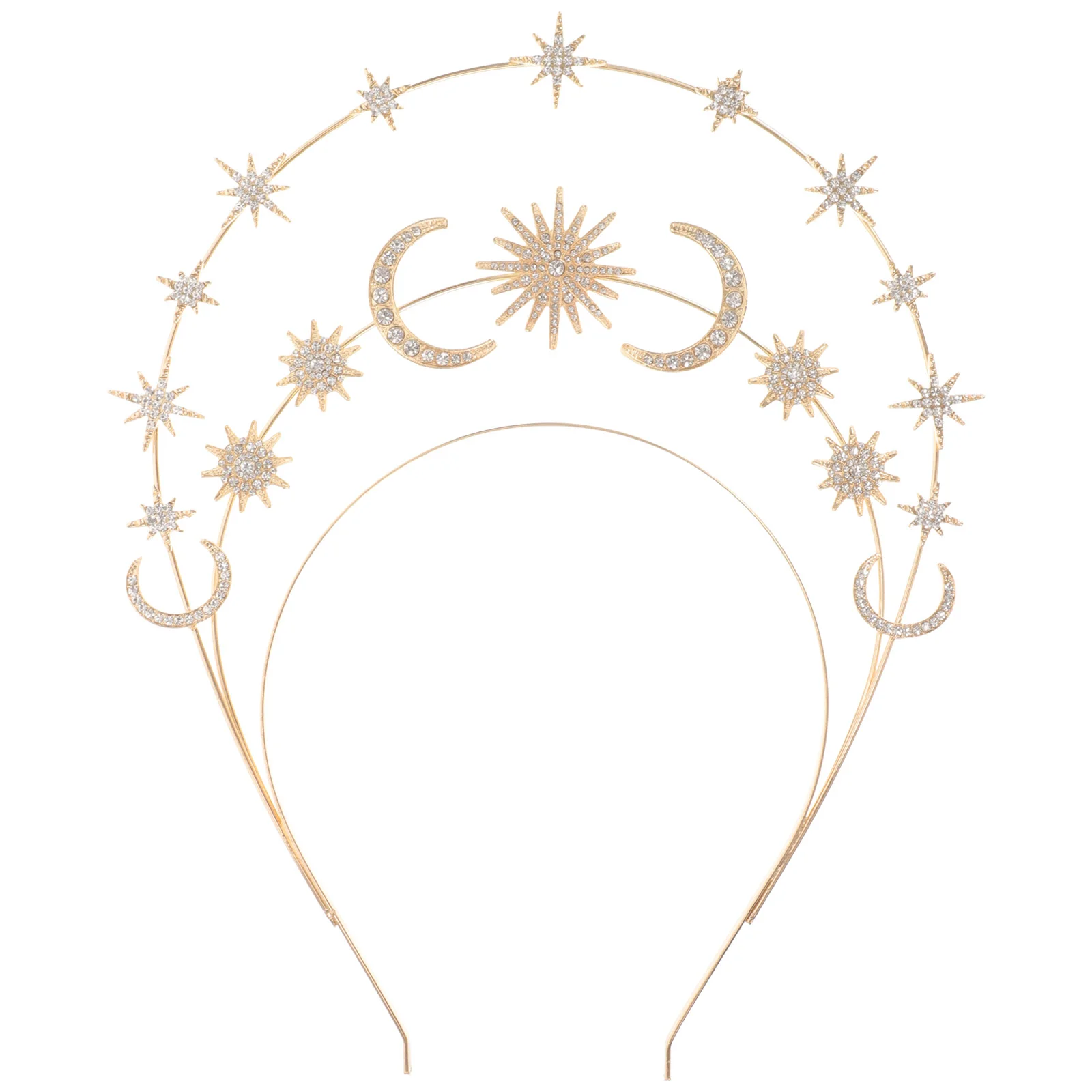 

Moon Headband Headband Tiara Wedding Bride Crown Bridal Headpiece Layered Hair Band