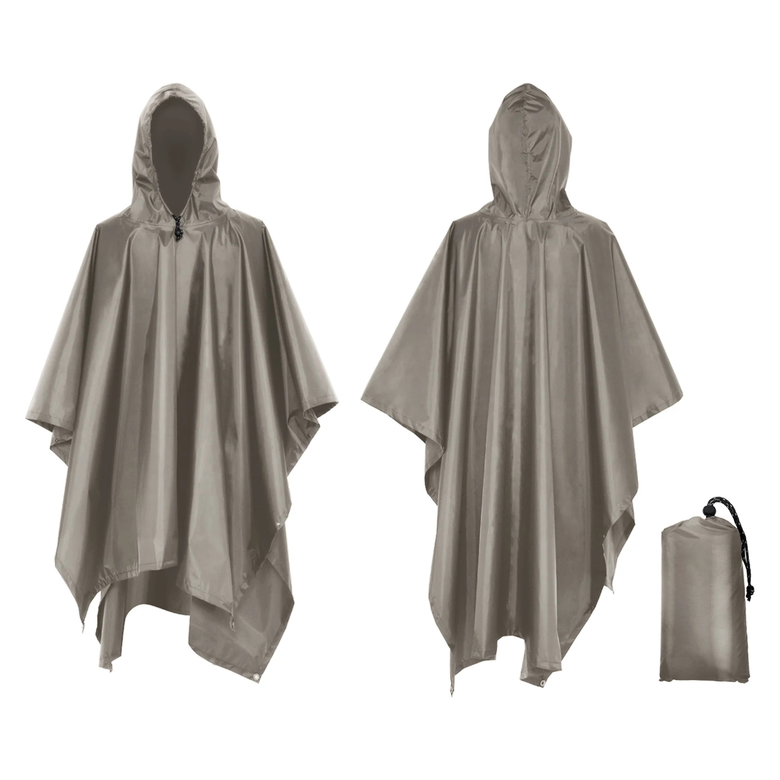 Raincoat Poncho 3 In 1 Outdoor Military Hooded Sleeve Waterproof Motorcycle Rain Cover Camping Hiking Travel Tent