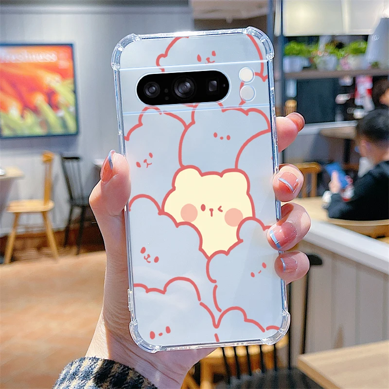 Pixel Series Happy Animal Transparent Phone Case Cover