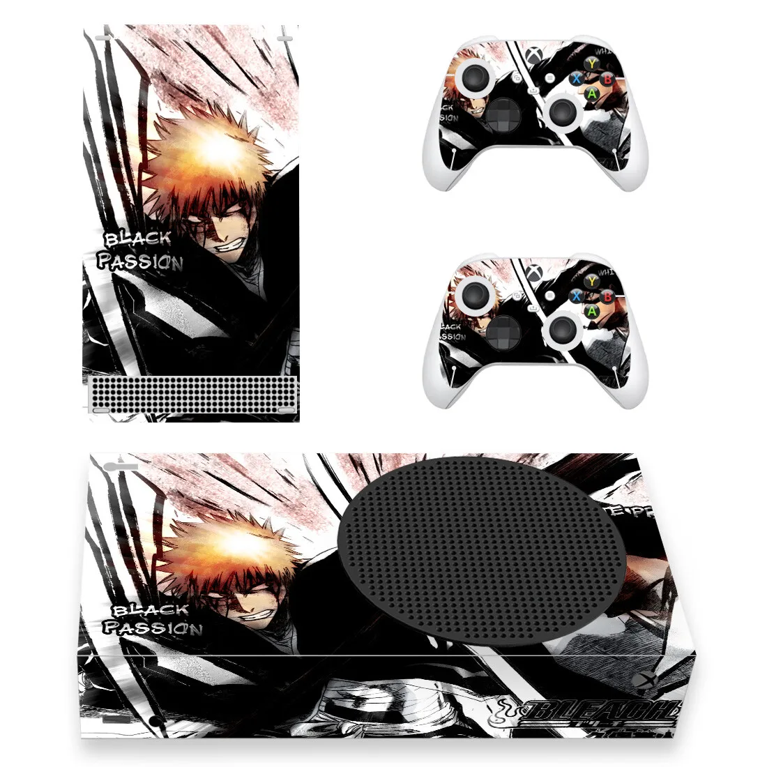 Xbox 시리즈 S 콘솔용 애니메이션 표백 스킨 스티커 데칼 커버 및 컨트롤러 2 개, XSS 스킨 비닐