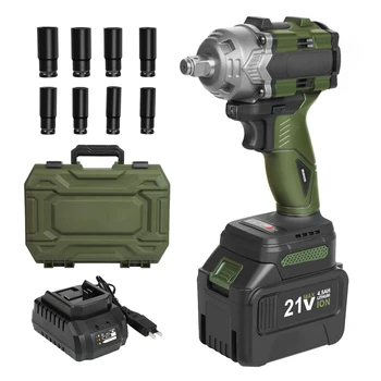 21V Electric 600N.m Impact Brushless Wrench Socket For Car Tires Cordless Power Tools 4500mAh Li-ion Battery 1