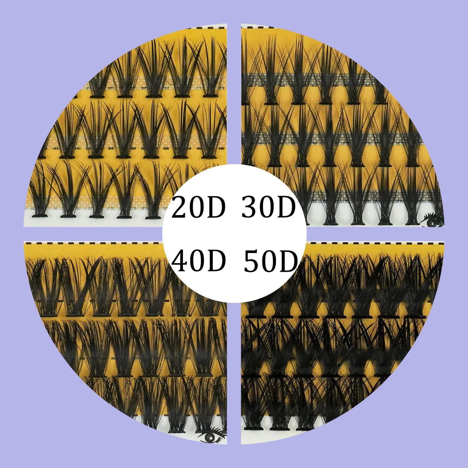 20D-50D Natürliches Make-up, falsche Wimpernverlängerung, Länge 1 Box, 60 Cluster, Pfropfen, einzelnes Cluster-Wimpernwerkzeug – Detail 2