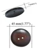 Dark Brown Big Natural Wood Round Bowl Wooden Buttons, Sewing Scrapbooking, Handmade Overcoat, 2 Holes, 3PCs, 6PCs, 10PCs, 45mm 2
