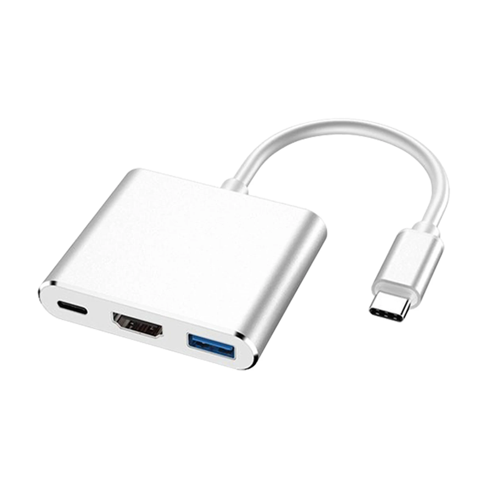 휴대용 고속 PD 충전 포트, 플러그 앤 플레이 범용, 노트북 PC USB C 허브용, 오디오 비디오 분배기, HD 4K, 30Hz, 3 in 1