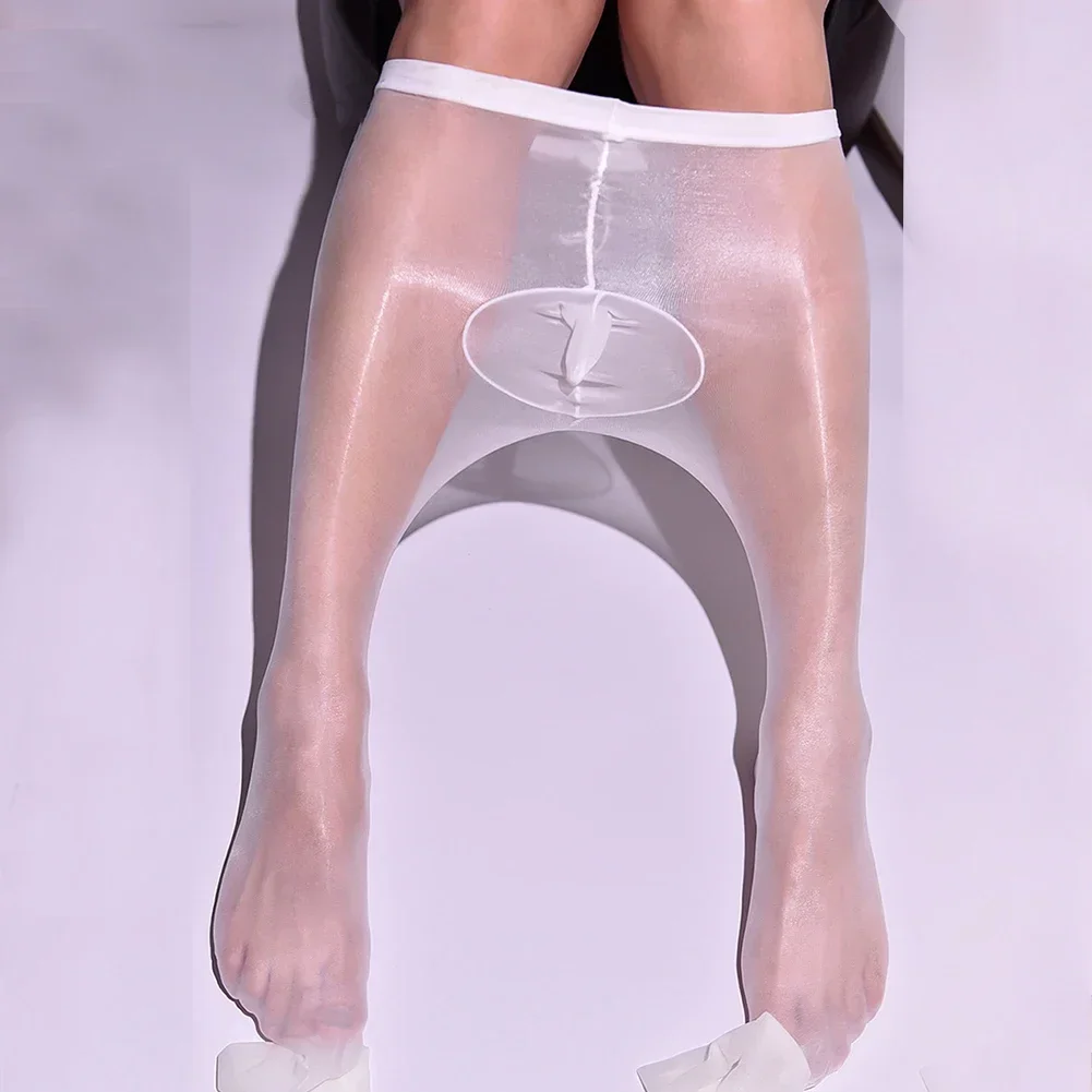 New Men's Sexy Silk Sock Leggings Sheer Oil Shiny Ultra-Thin Pantyhose Pouch Sheath Stockings Tights Bottoms Underwear,men stockings,mens pantyhose