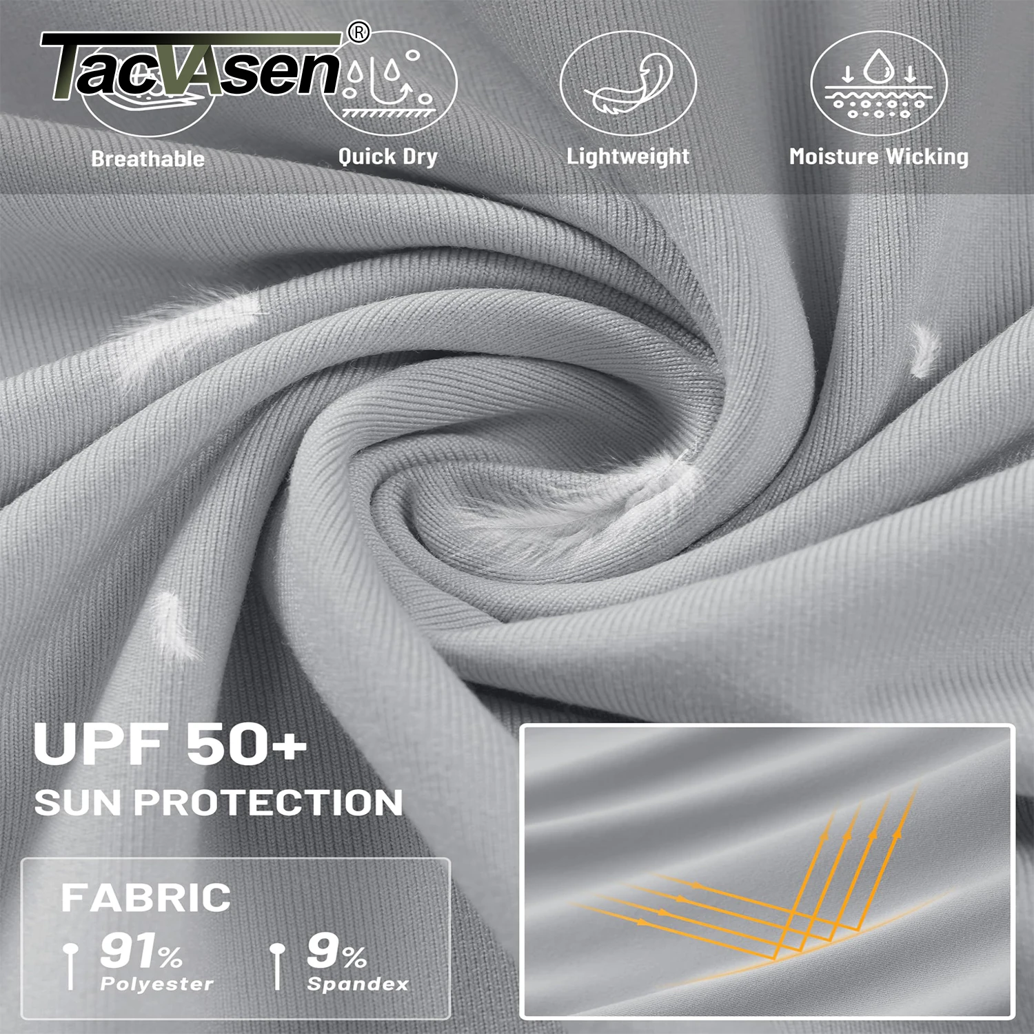 TACVASEN 1/4 지퍼 후드 셔츠 남성용 UPF 50+ 자외선 차단 러닝 서핑 운동복 경량 래쉬가드 긴팔
